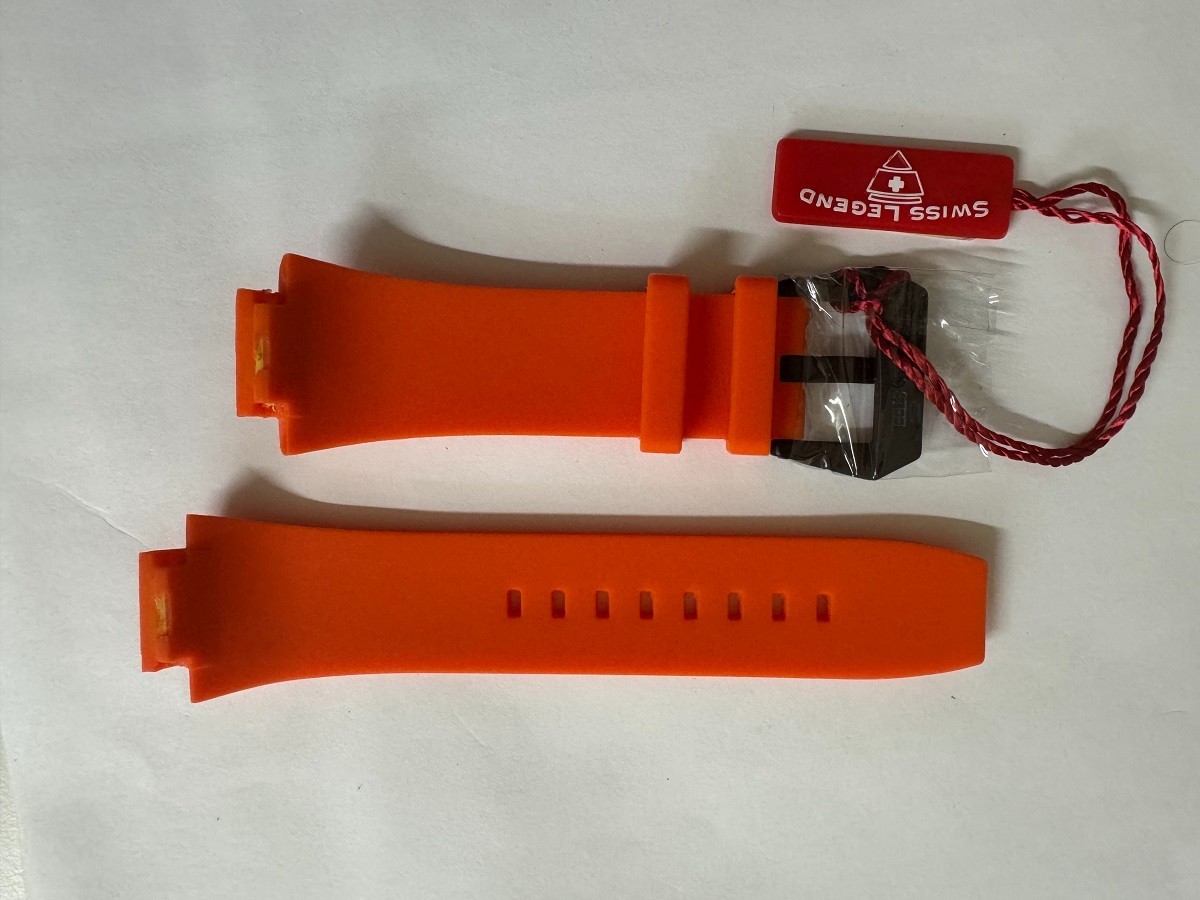 Man’s Swiss Legend Trimix Silicone/Rubber Orange watch band strap