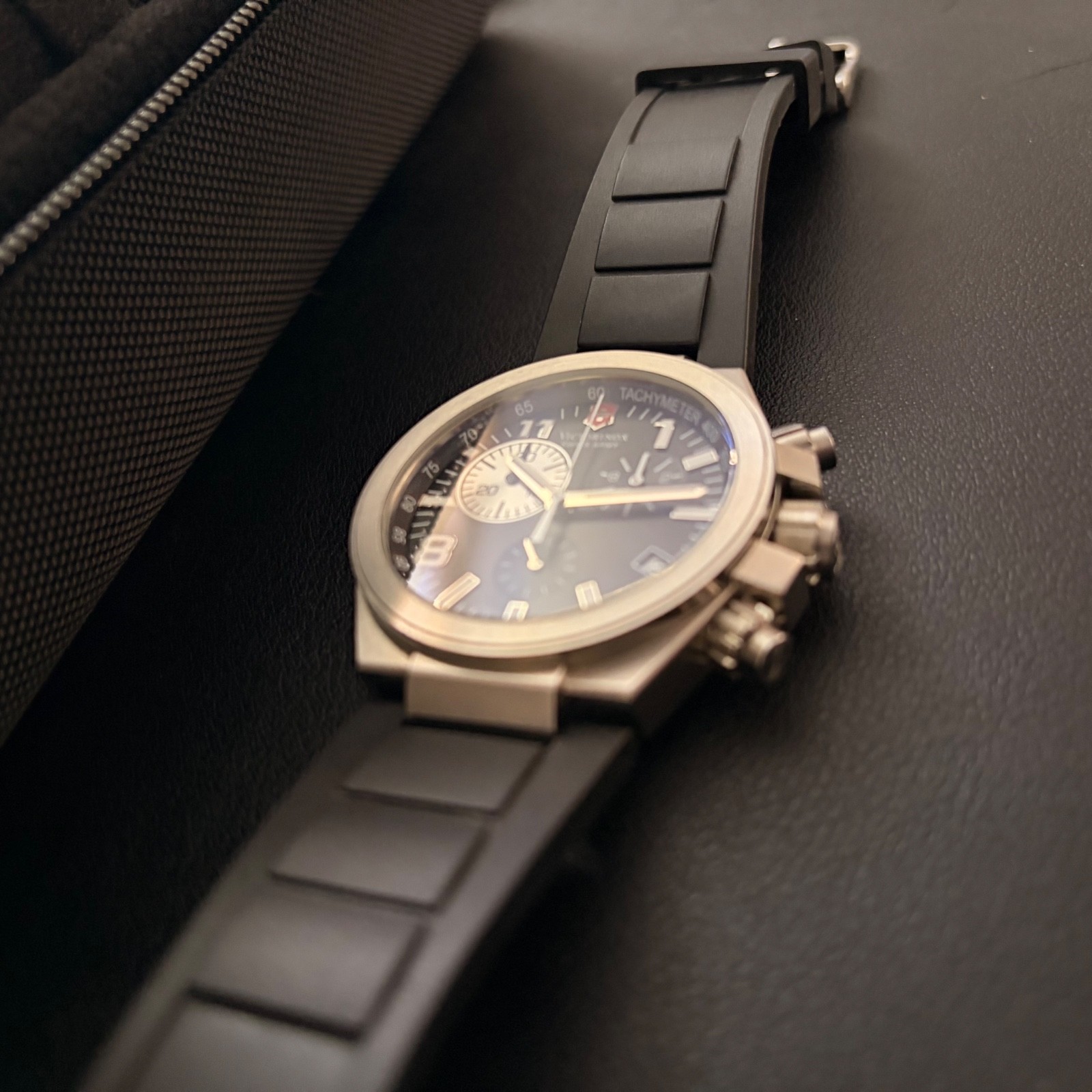 Victorinox Swiss Army Convoy Chronograph Watch Black Rubber Strap (Model 241157)