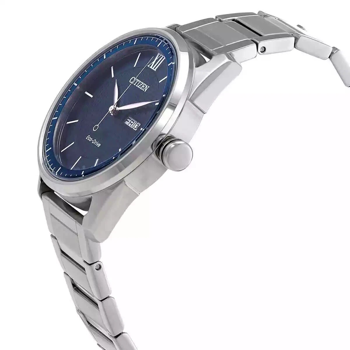 Citizen Eco-Drive Classic Blue Dial Men’s Watch Classic Stainless AW0081-54L NEW