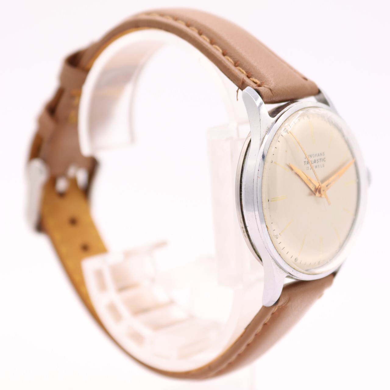 Vintage 30mm Junghans Trilastic 17J Men’s Mechanical Wristwatch Germany Chrome