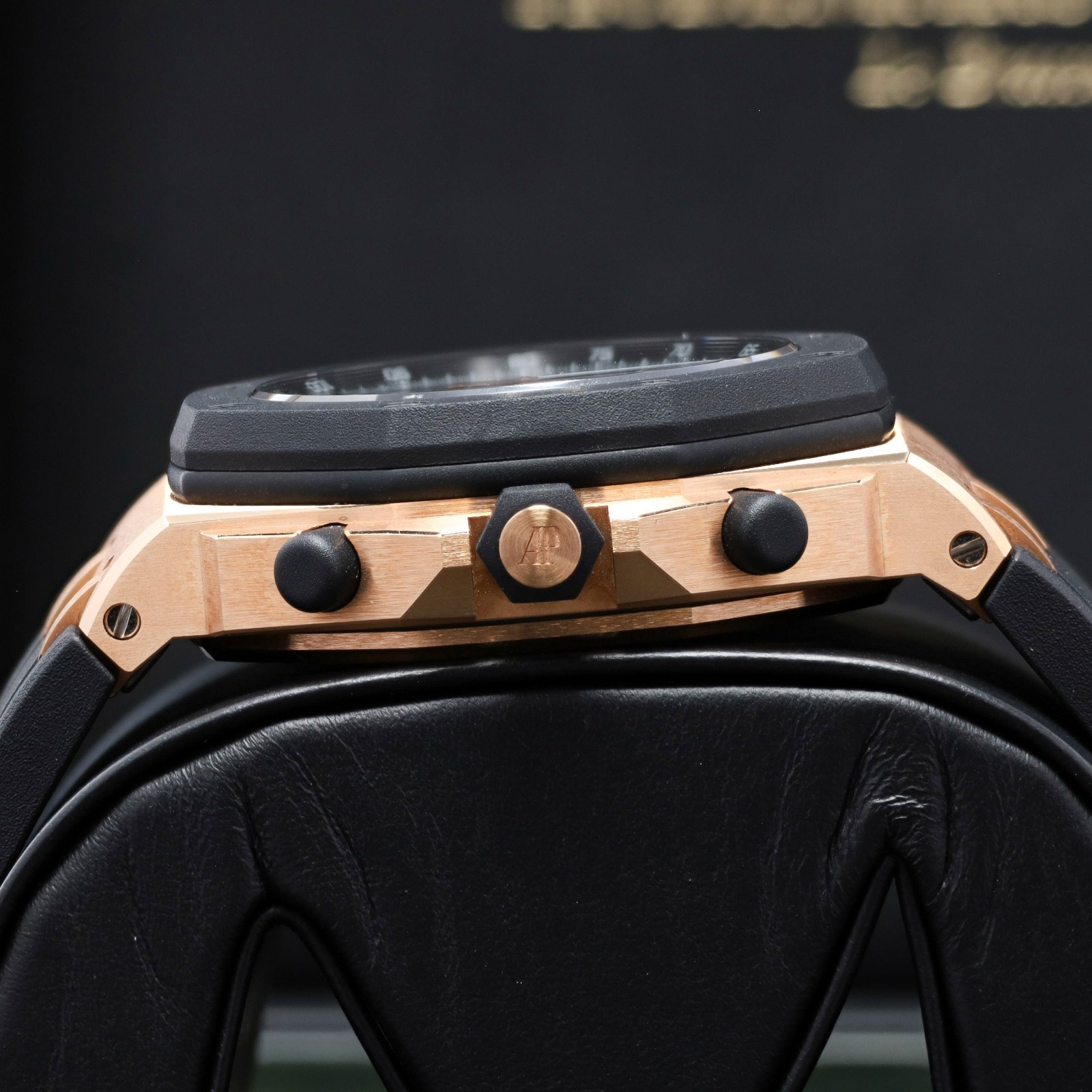 AP Royal Oak Offshore 42mm Rose Gold Grey Tapisserie Dial Rubber Strap 26238OK