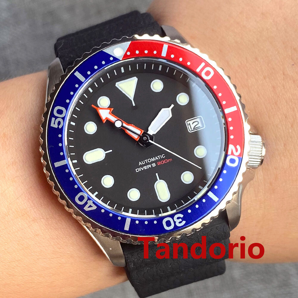 20ATM Diver Tandorio 41mm NH35A Men Watch Sapphire Glass Date Luminous