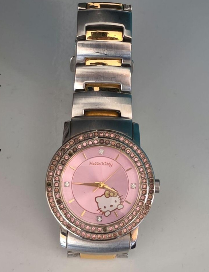 Hello Kitty Celebrity Watch Diamond Pink Dial Sanrio Limited Rare Untested As Is