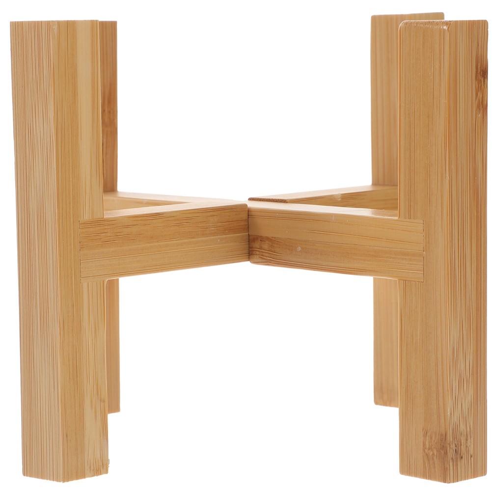 1Pcs Khaki Wooden Flower Rack Midsize Durable Flower Pot Holder