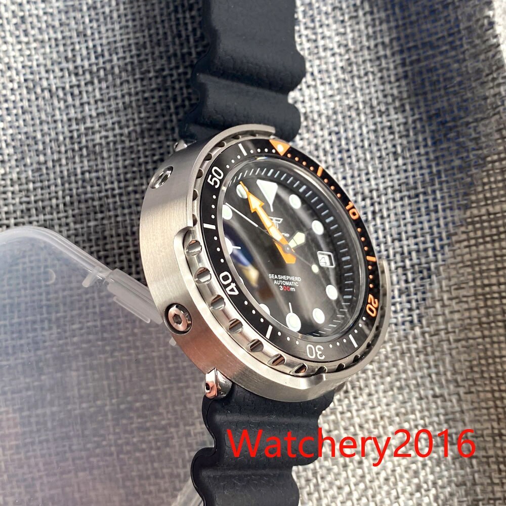 46.5mm Tandorio Super C3 Green Luminous Mens Dive Automatic Watch Japan NH35