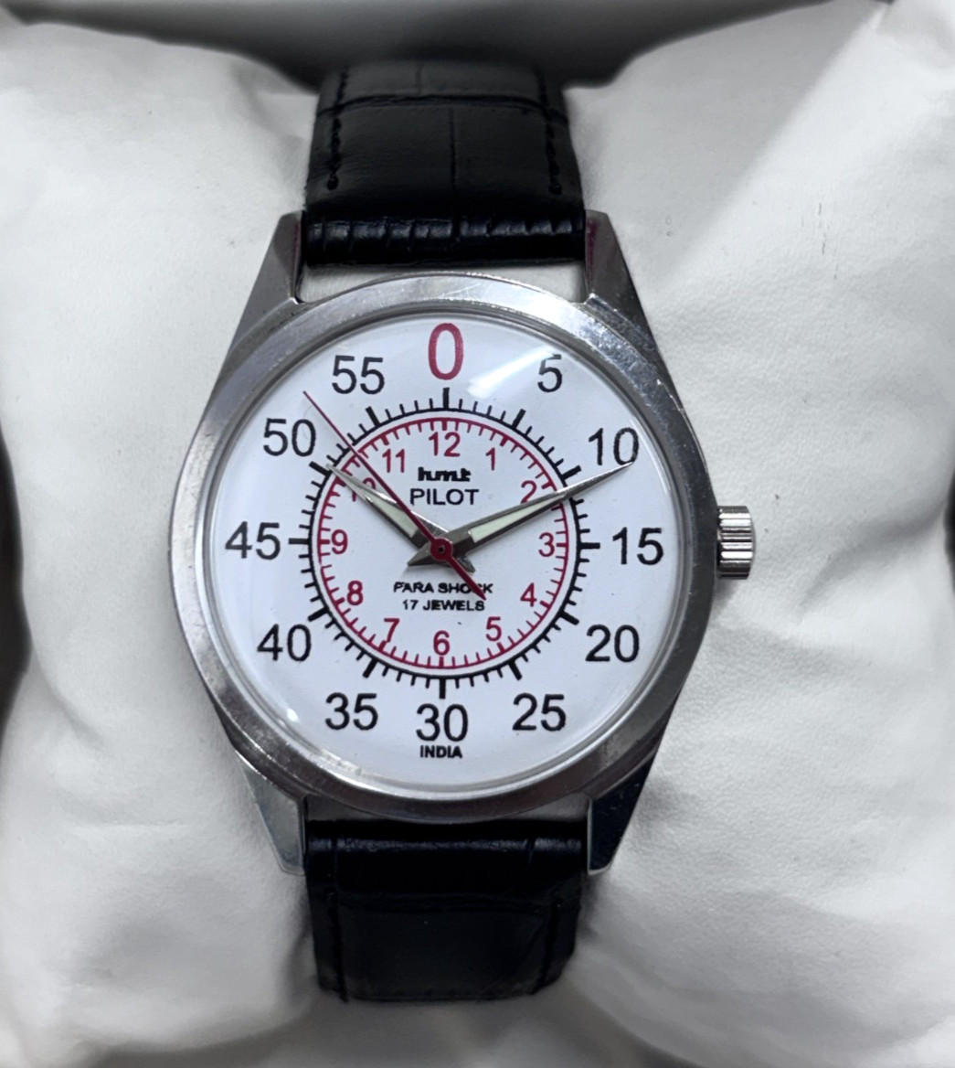 Vintage Refurbished HMT Pilot White 17 Jewels Hand Winding men’s Wrist Watch