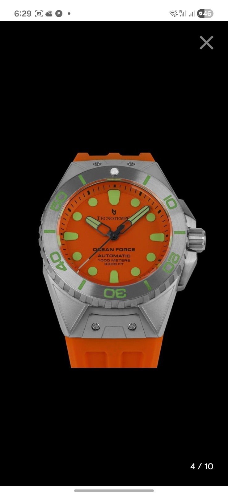 Tecnotempo Ocean Force 1000M Helium Valve. Orange!