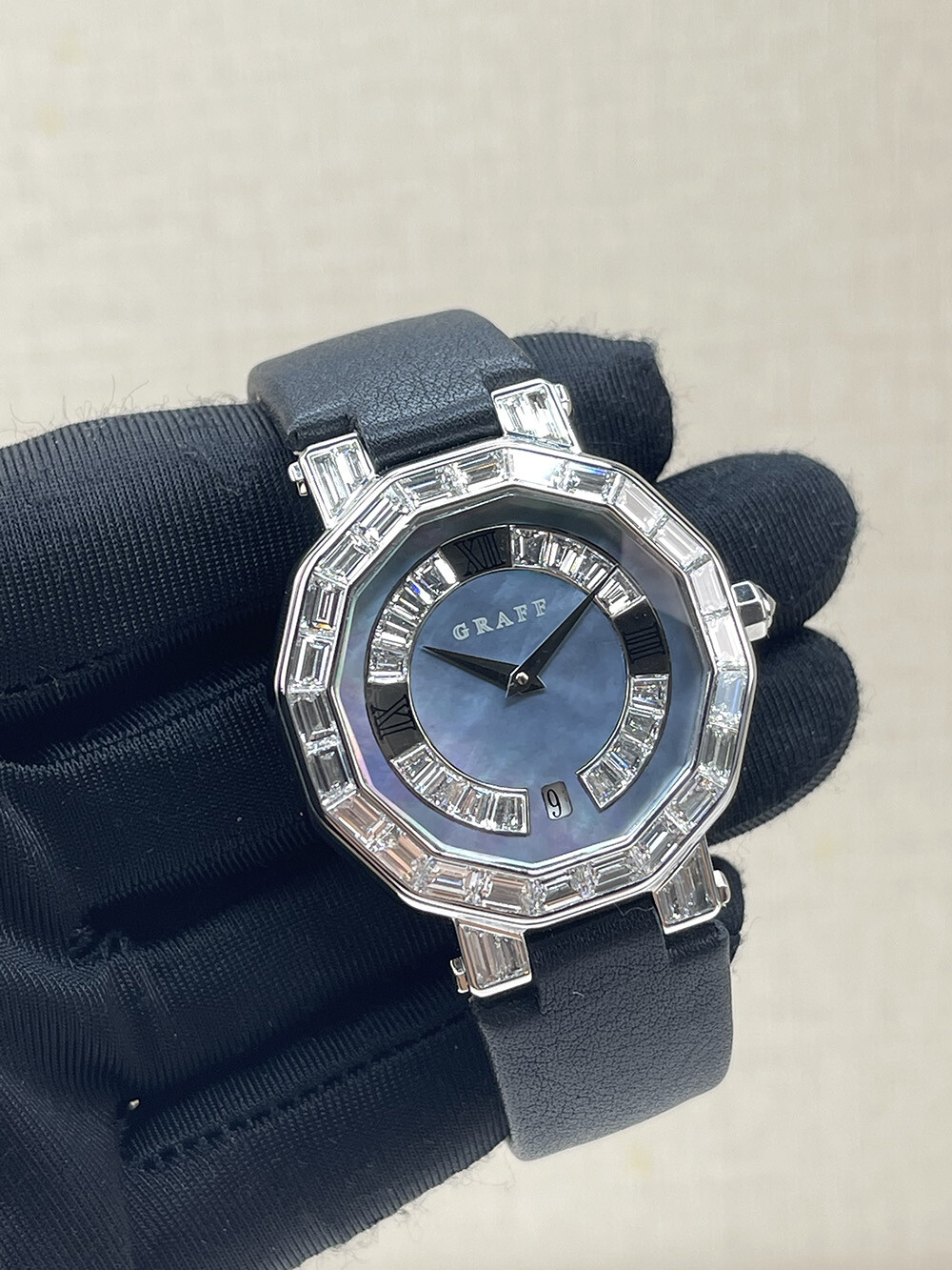 Graff London 36mm Diamond Ice blue mother-of-pearl Dial Watch