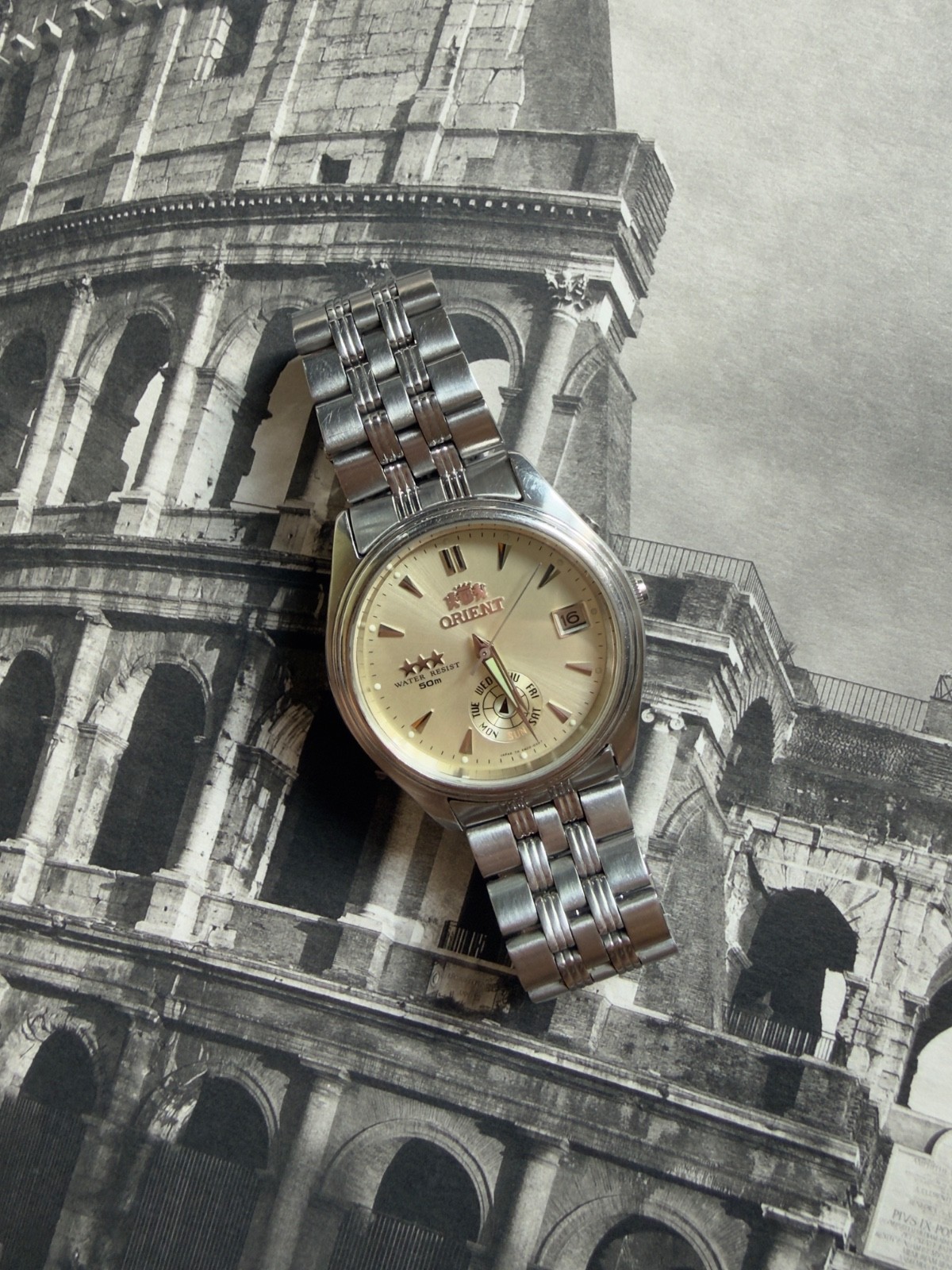 Orient 3 Star EMJ43-00 | Cream Sunburst Dial | Pointer Day Display | Automatic |