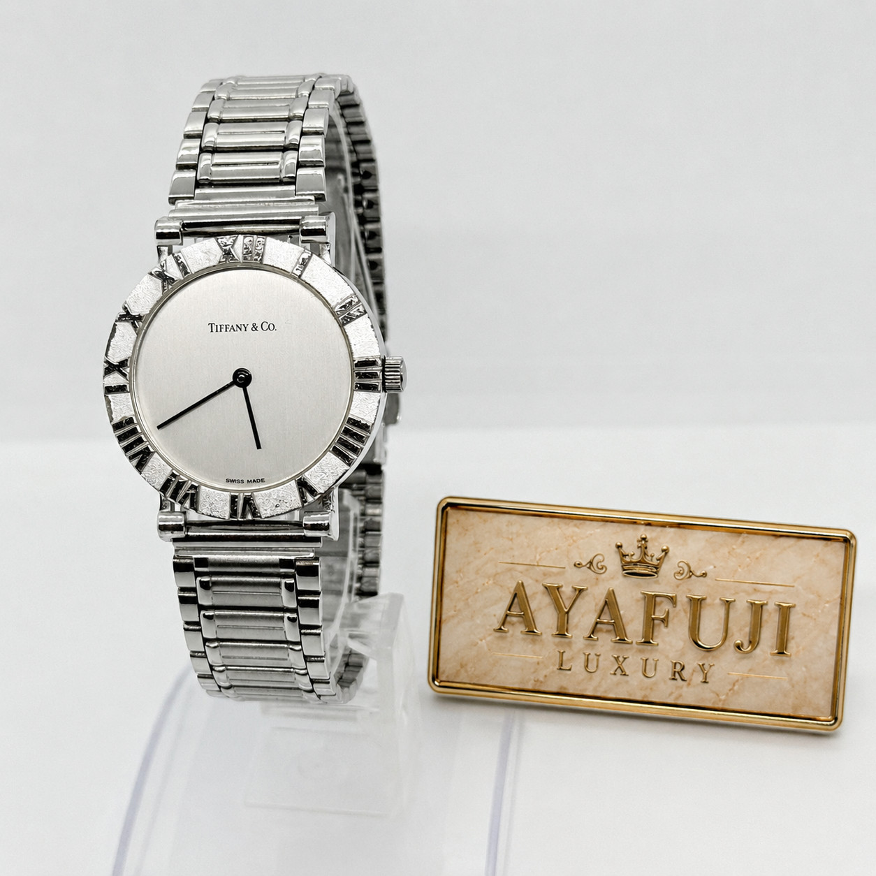 Authentic TIFFANY & Co. Atlas M0640 Quartz Watch Silver Dial Unisex From Japan