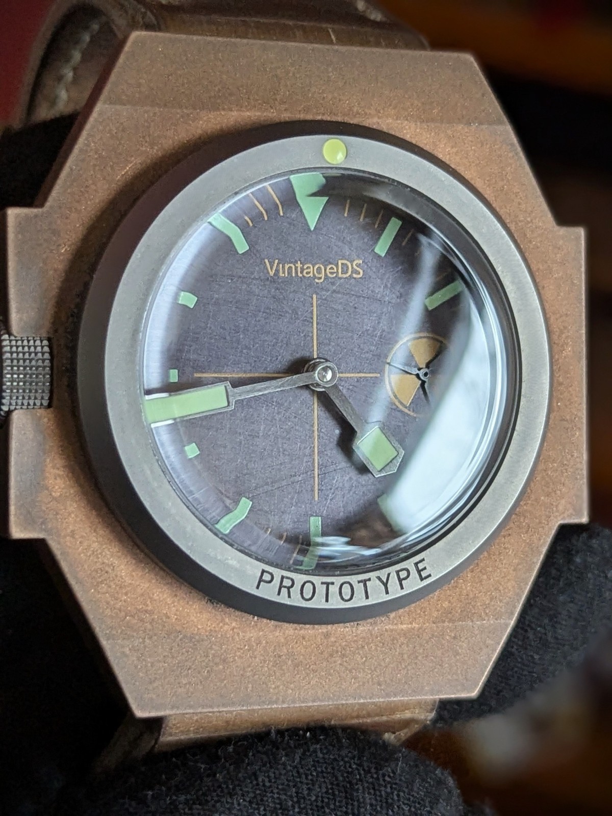 Vintage DS Aircraft Carrier VDS Bronze Titanium Distress Dial Swiss Aut G2U