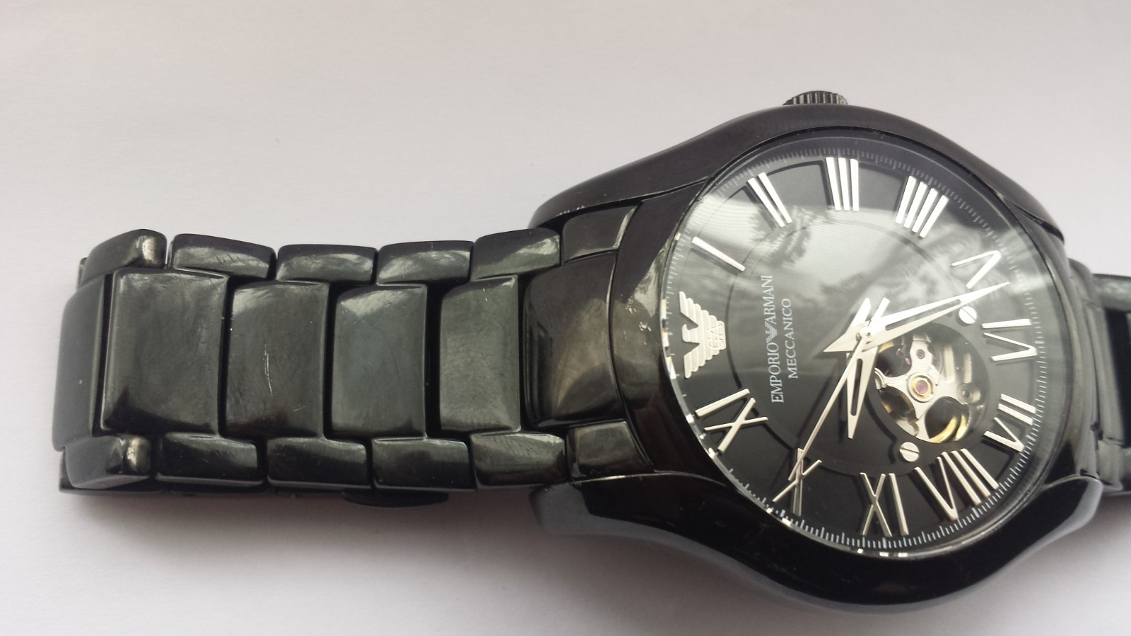 MENS EMPORIO ARMANI AR60014 Ceramic Meccanico Automatic Watch Boxed