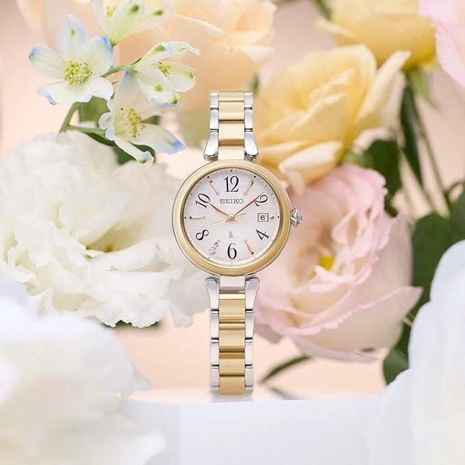 SEIKO SSQW086 LUKIA Grow Solar Radio Titanium Women’s Watch Titanium Band NEW
