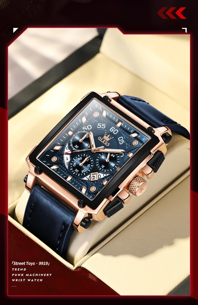 Waterproof Quartz Luminous Business Luxury OLEVS Men’s Men Watch Date Strap