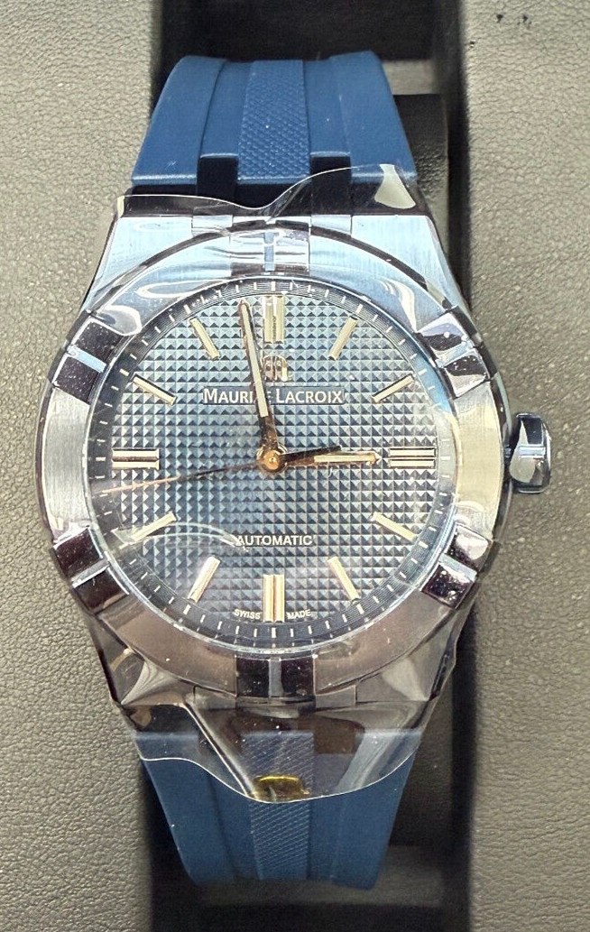 Maurice Lacroix Aikon Automatic 39mm Blue Rubber Strap Watch AI6007-PVC00-430-4