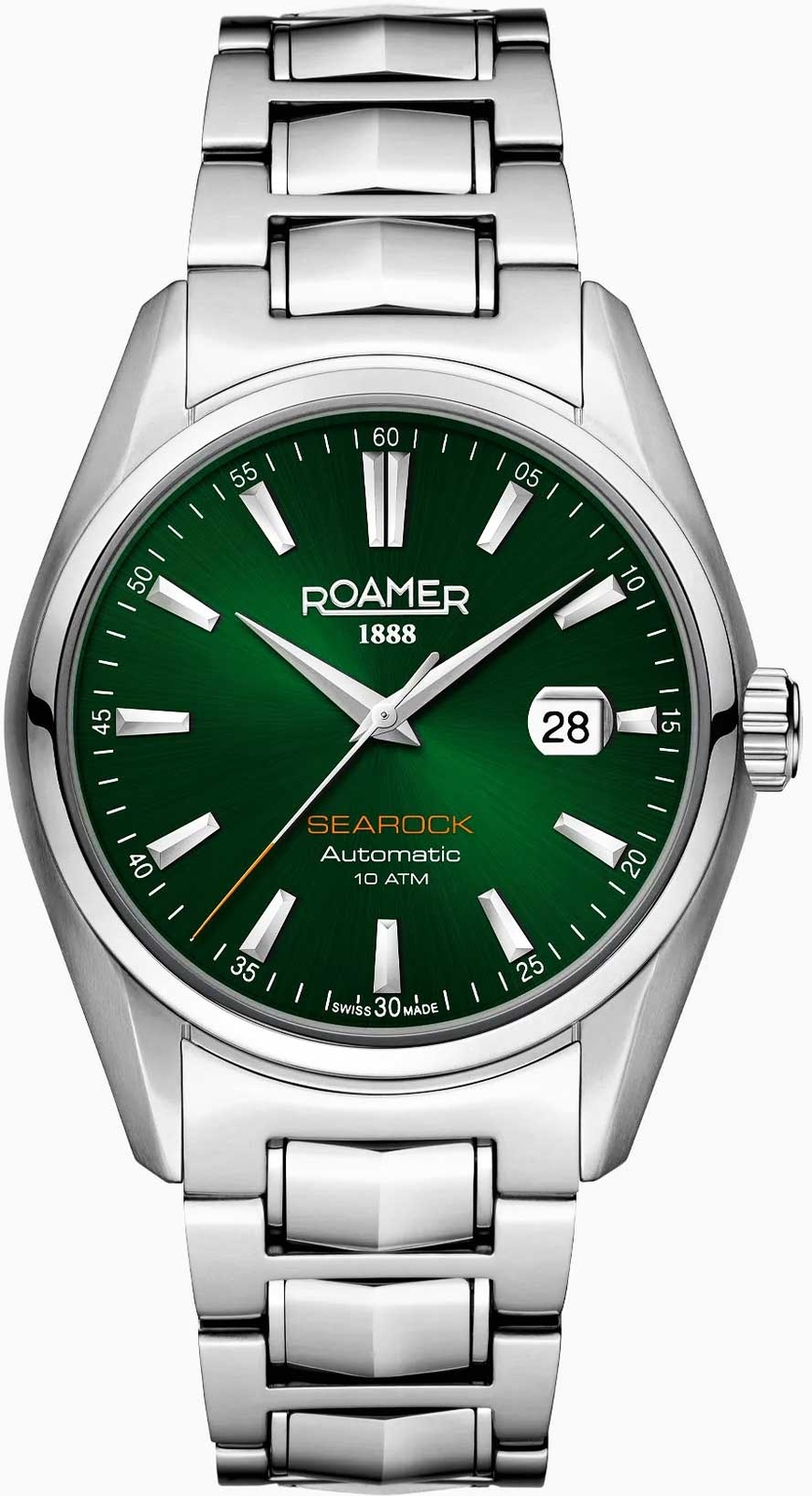 Roamer 210633 41 75 20 Searock Automatic green silver Steel Men’s Watch NEW