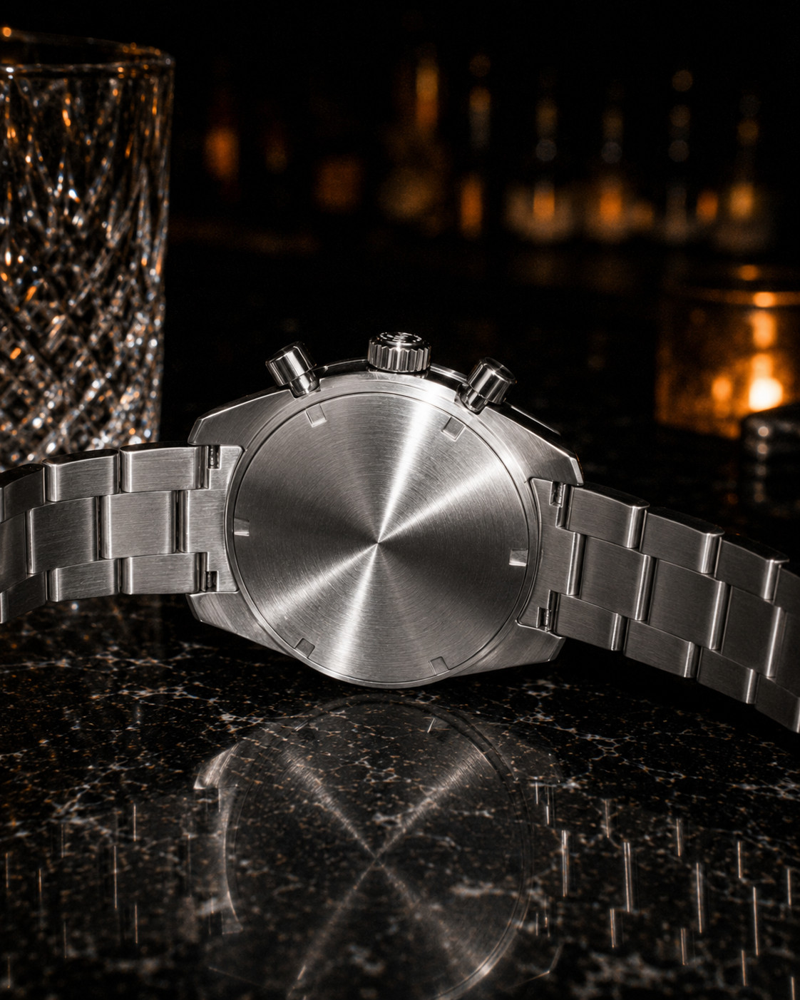 Élan Noir Échelon Chronograph Men’s Watch 40mm Champagne Dial Steel VK63 Custom