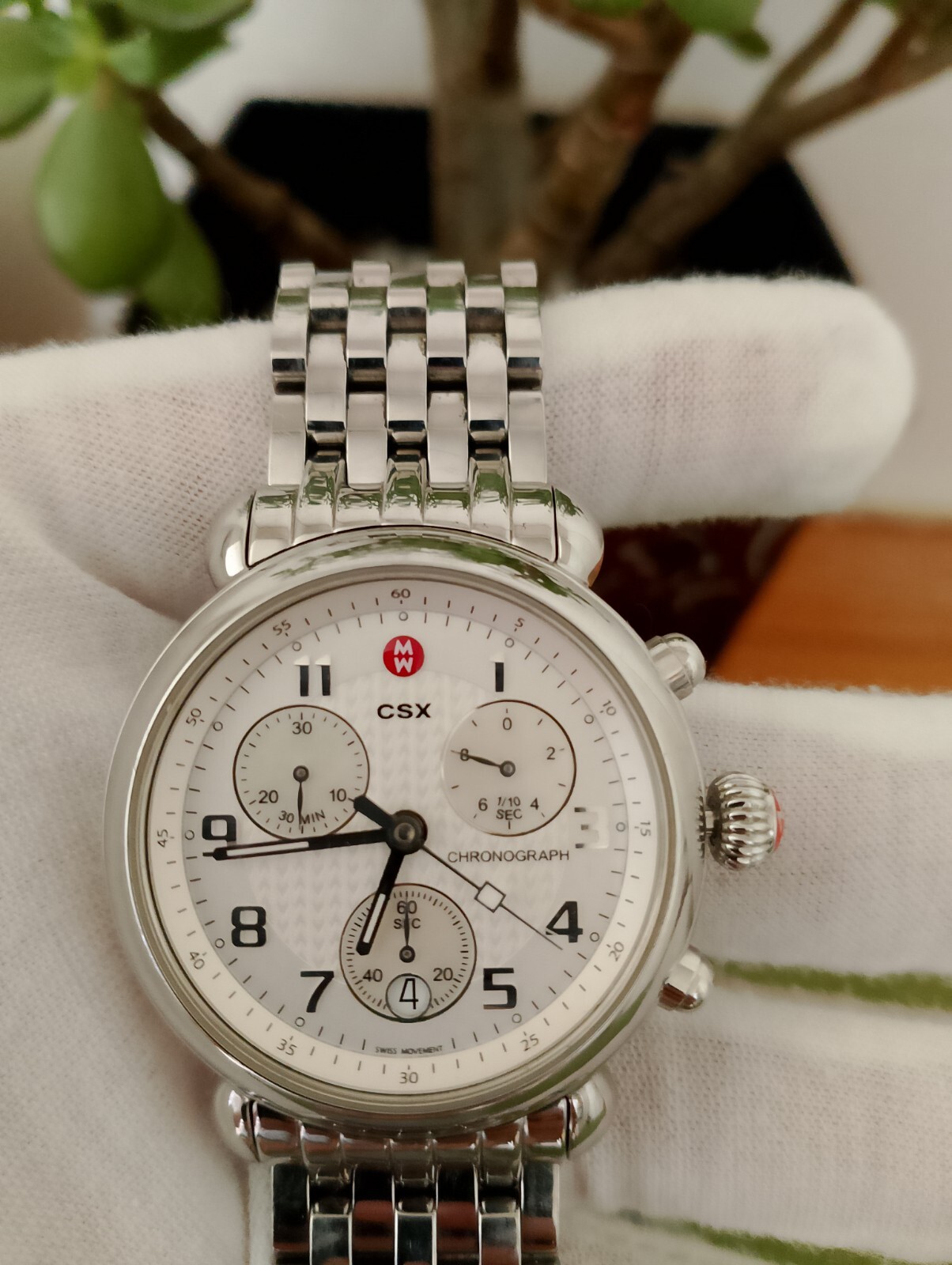 MICHELE CSX,CX39 CHRONOGRAPH Stain Still BAND WATCH for women MW03D00A0025