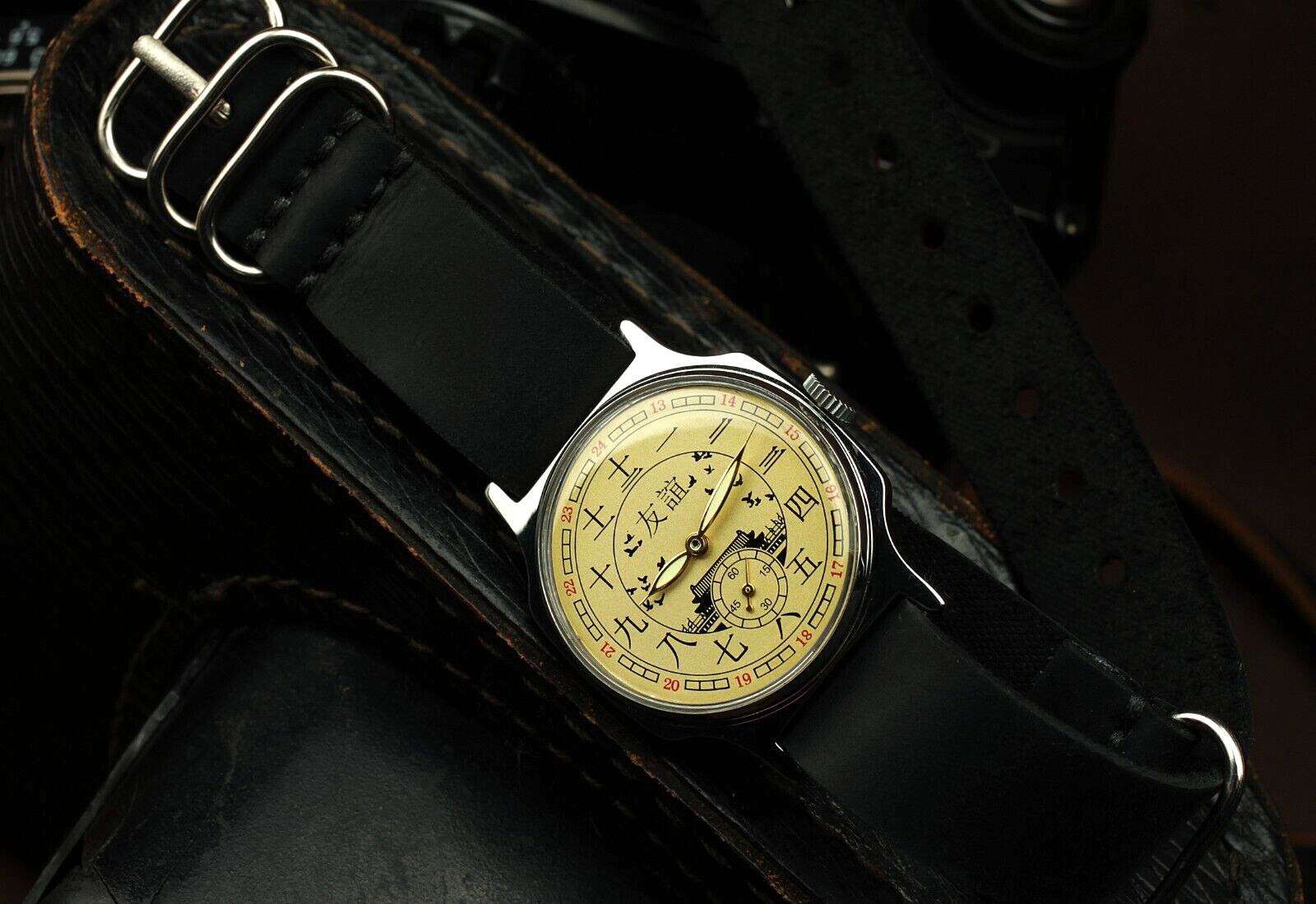 Pobeda Watch Friendship with China Vintage Men’s Soviet Mechanical Gold plated