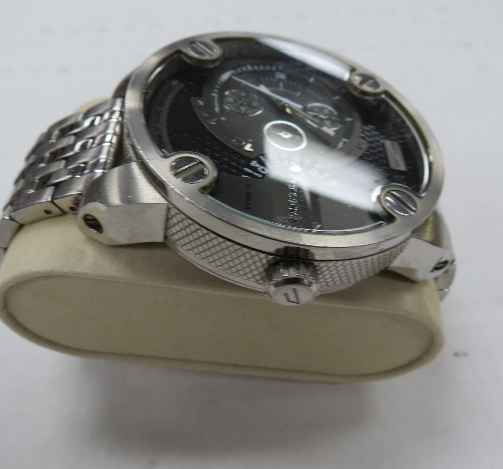DIESEL MENS WATCH -TIME 2 – 3 BAR – DZ 7259 QUARTZ WATCH METAL BAND !!!