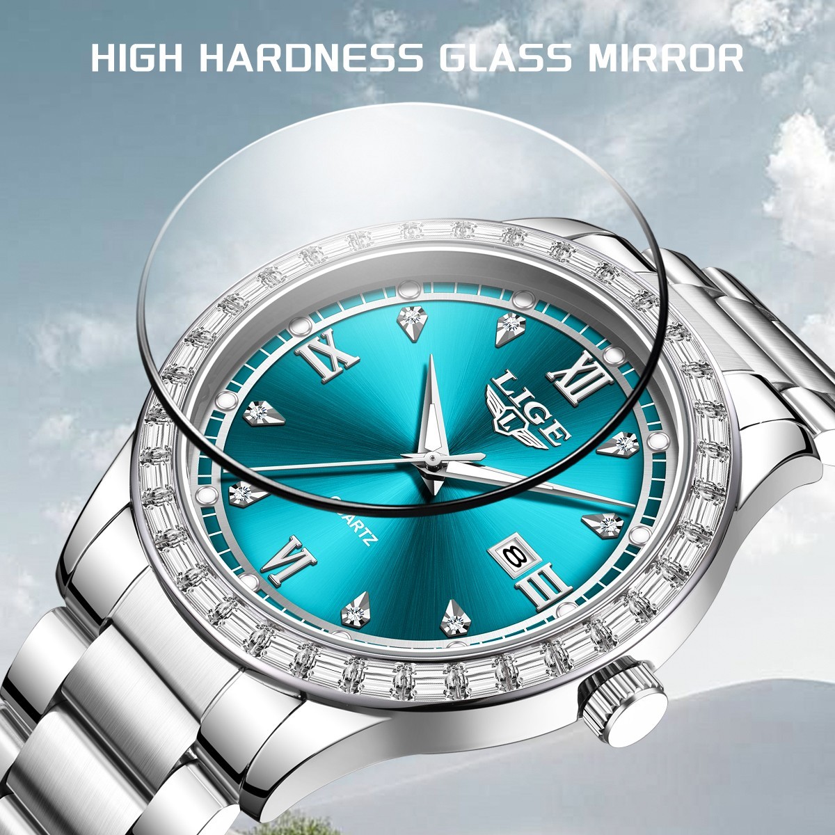 LIGE Men Watch Quartz Date Luminous 3ATM Waterproof Women Ladies Wristwatch Gift