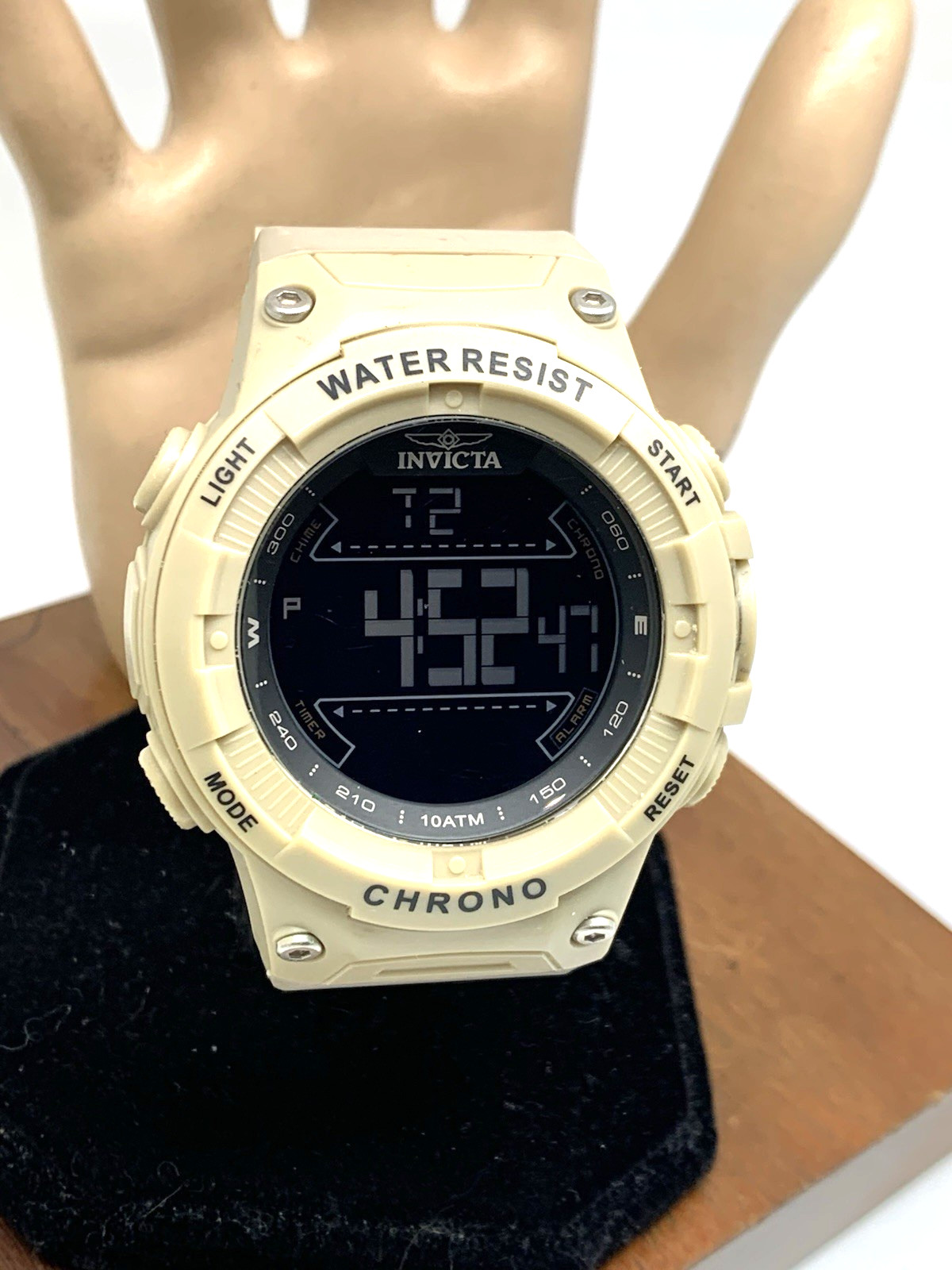 Invicta Racing Men’s Watch 47526 Quartz Digital Light Brown Resin Strap 52mm