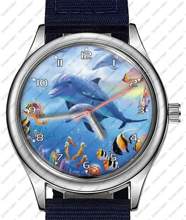 Dolphin Underwater World Trendy 38mm Face Wrist Watch