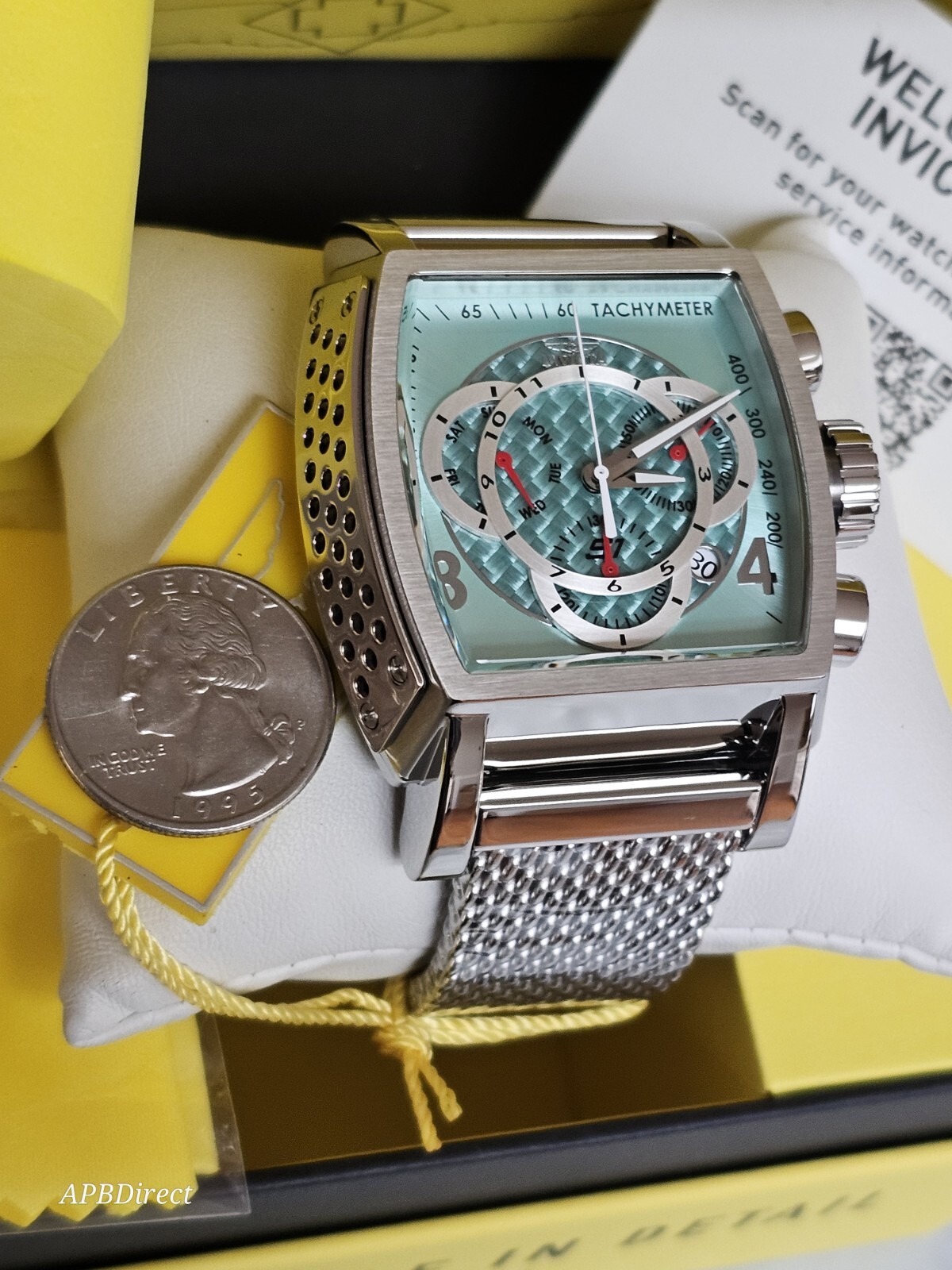 Invicta – S1 Rally – Blue Glass Fiber – Milanese Swiss Z60 FE Chrono Mens Watch