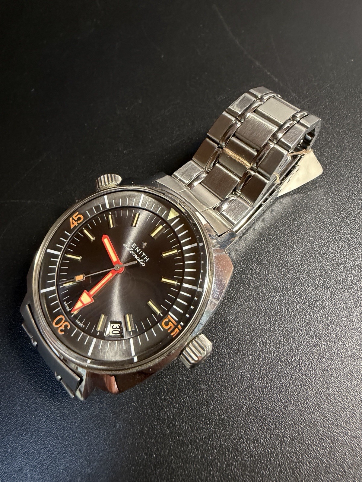 ZENITH Super Sub Sea A3635 Diver Automatic Gay Brothers Vintage 1970 Near NOS