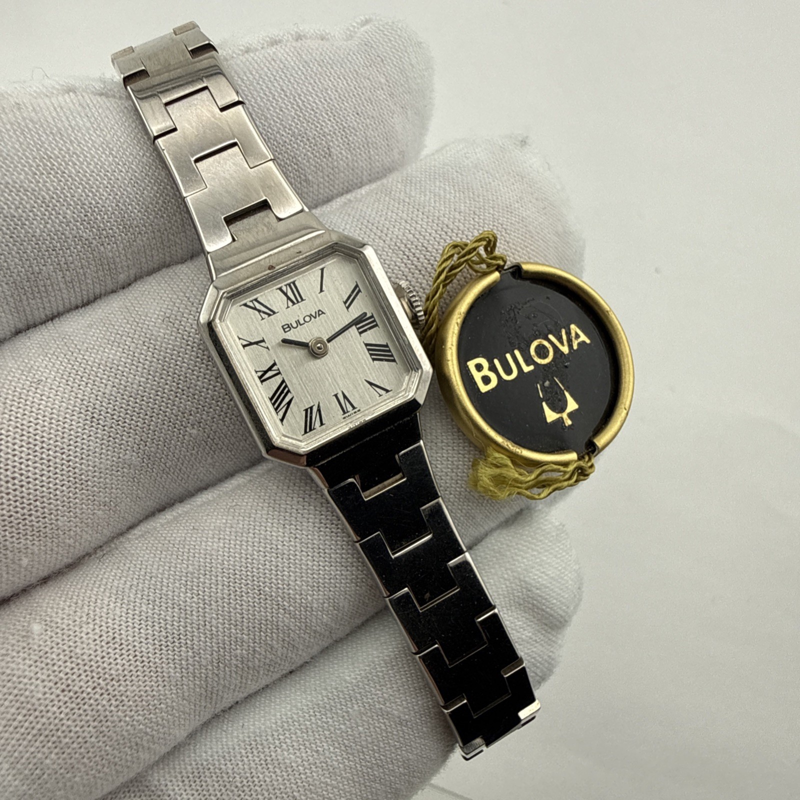 NOS 1979 Bulova Cocktail Silver Dial Mechanical Womens Watch – New Old Stock