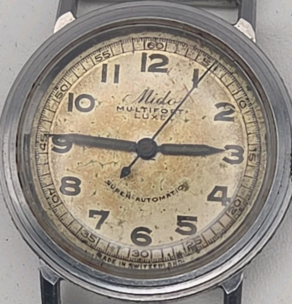 Vtg 1940-1945 Mido Multifort Luxe 30mm Super Automatic Swiss Watch Wilfred Isaac