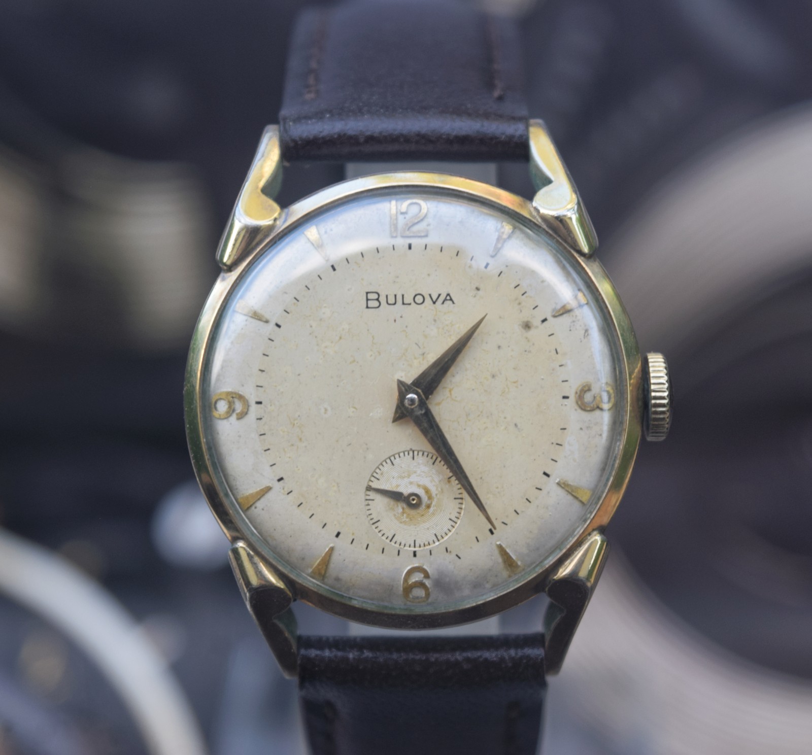 Vintage Bulova Watch 1950s Hand Winding Women Wristwatch, Small Seconds Subdial