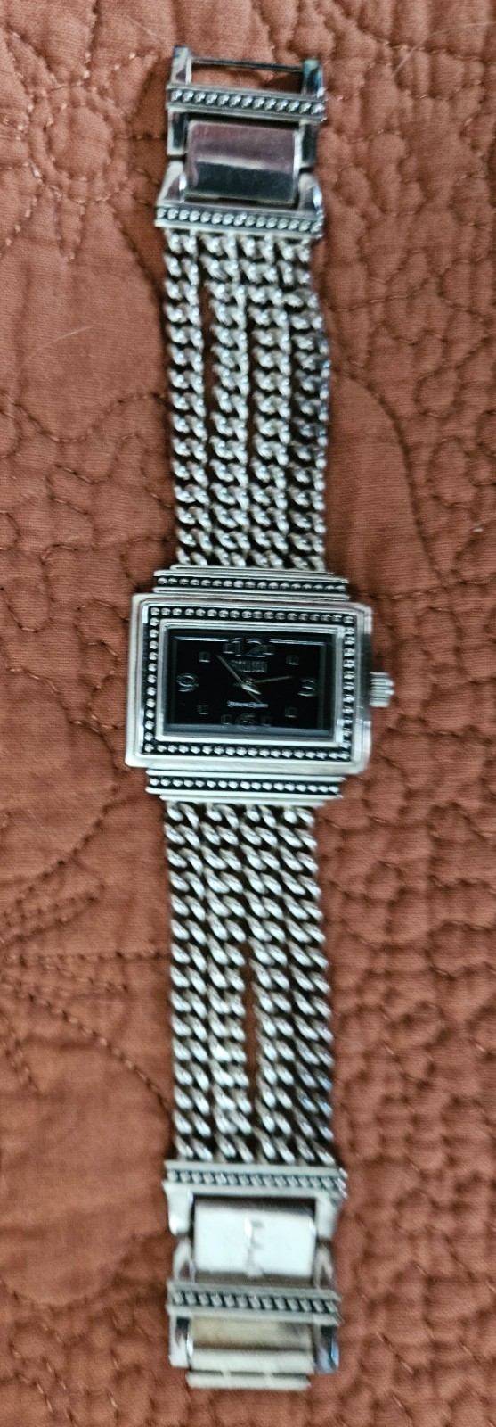 Sterling Silver 4 Strand Art Deco Wrist Watch Ecclissi # 33612