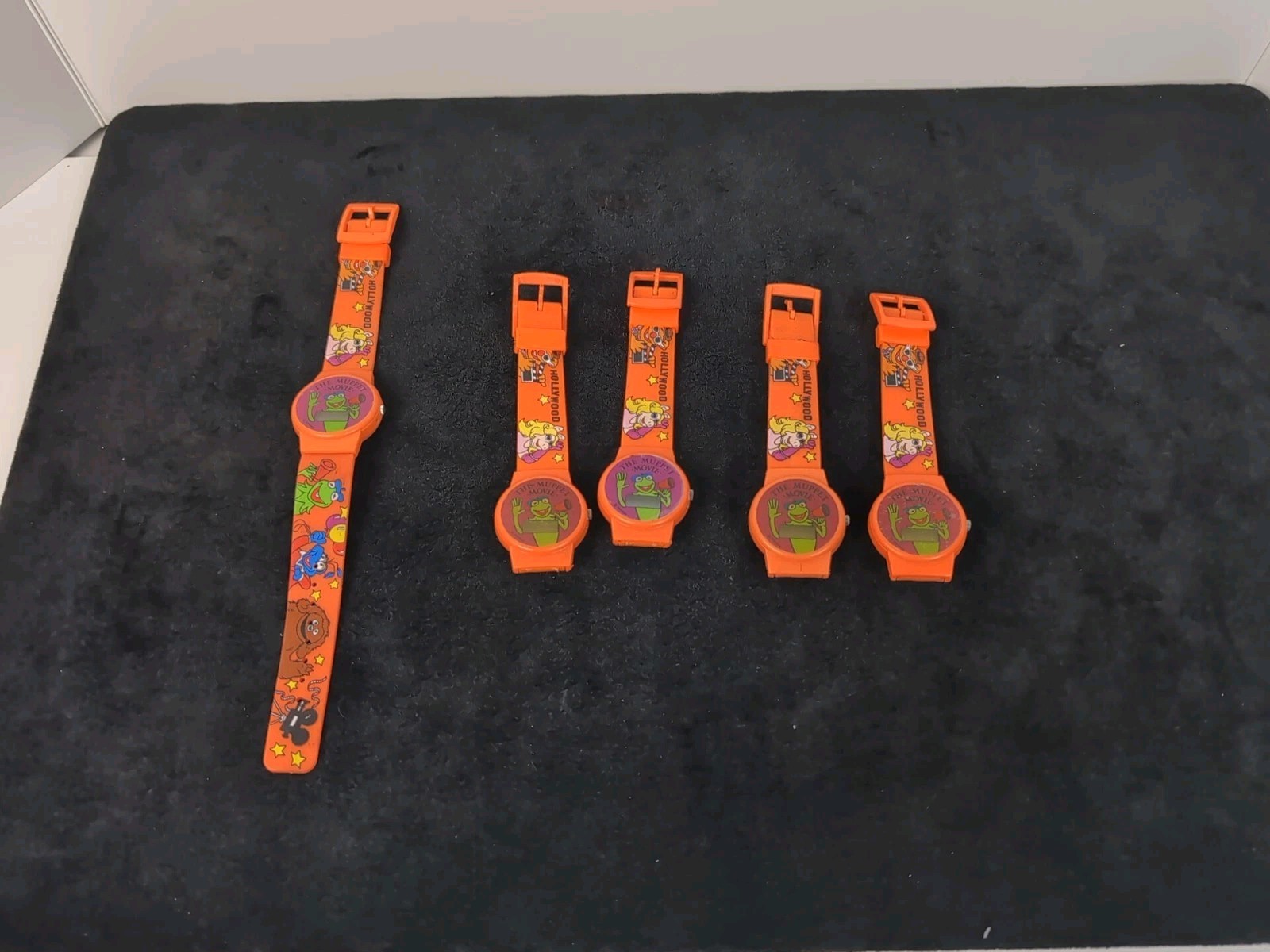 5 Vtg Muppet Movie Promotional Digital Orange Watch Miss Piggy Kermit 1992