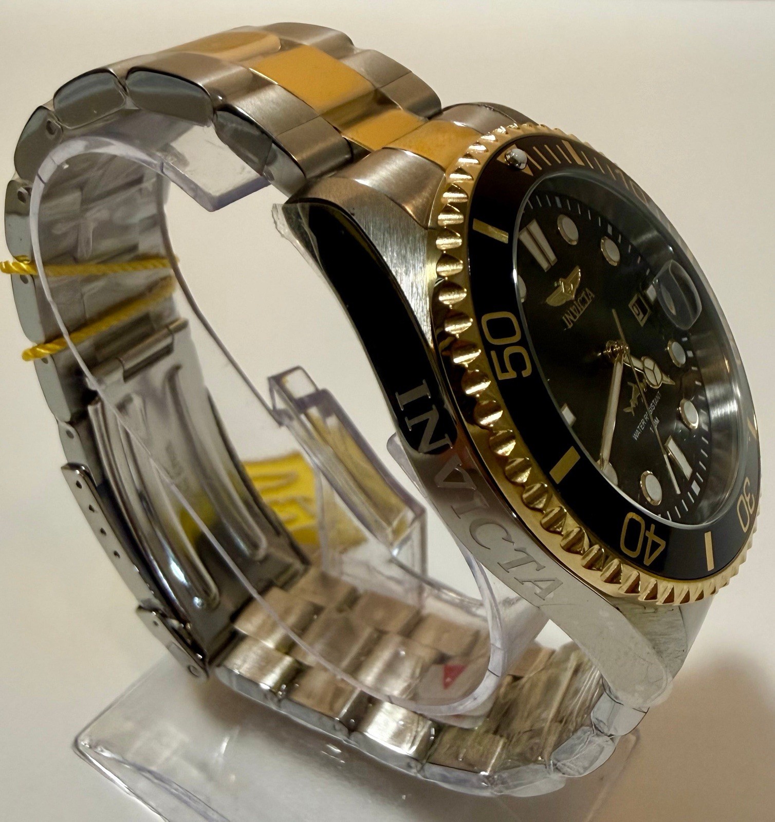 Invicta Men’s Pro Diver Watch 30023 With Silver/Gold Two Tone Black Face 43mm