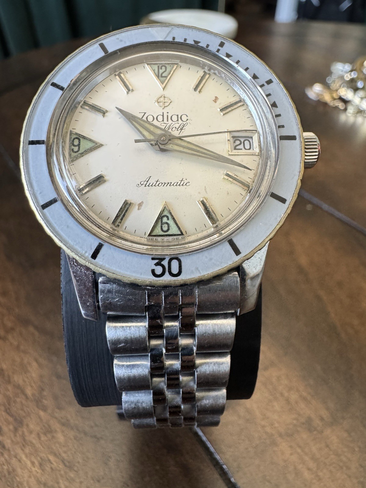 Zodiac Sea Wolf Vintage Dial Automatic Stainless Steel Serviced Amazing!
