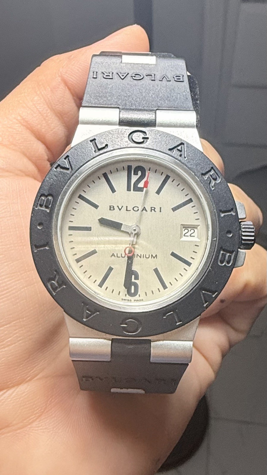 BVLGARI aluminum Watches AL38A aluminum/Rubber mens