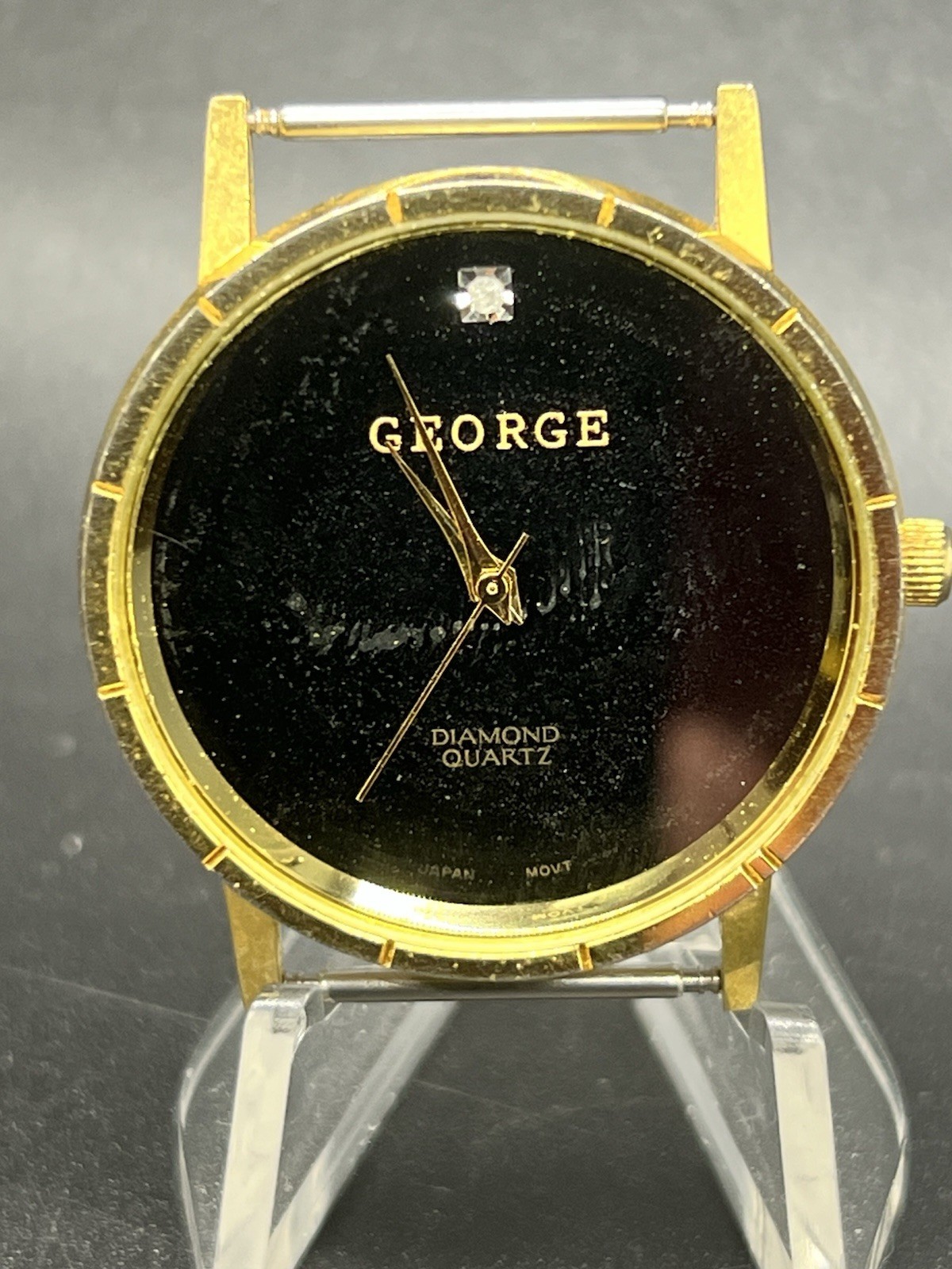 Two Vintage Watch Faces Lot- No Bands – George And Fossil -Numberless – Abalone