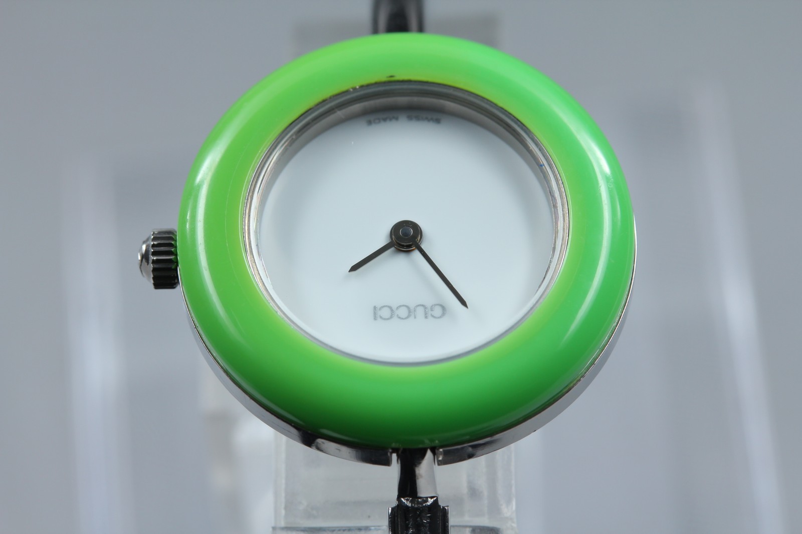 Vintage Gucci Change Bezel 11/12.2L Light Green Bezel Silver Women’s Qz Watch