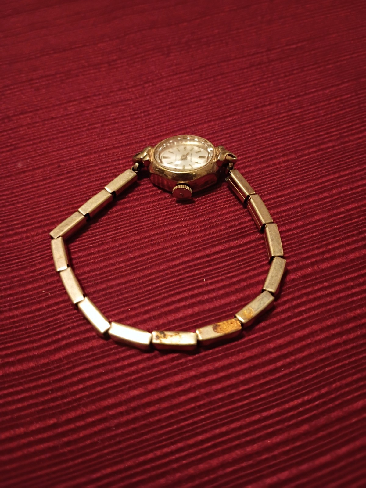 Vintage Waltham Incabloc Women’s Manual Wind Gold Tone Bracelet White Dial-RUNS
