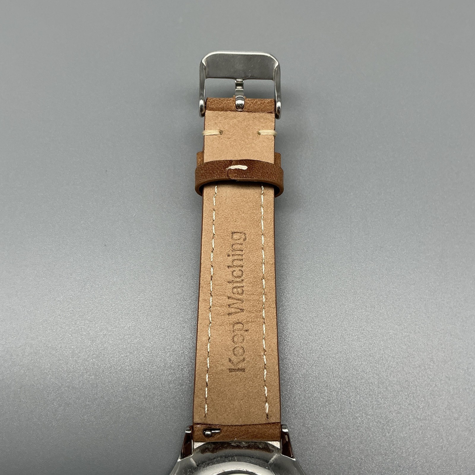 Skagen 233LSSNC Mens Watch 34mm Blue Silver Dial Brown Leather New Battery