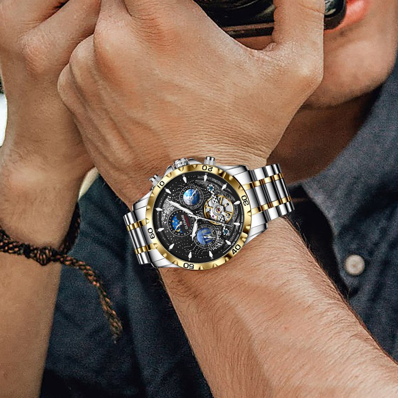 GLENAW Xinghai Series Multifunctional Men’s Mechanical Watch withDate Waterproof