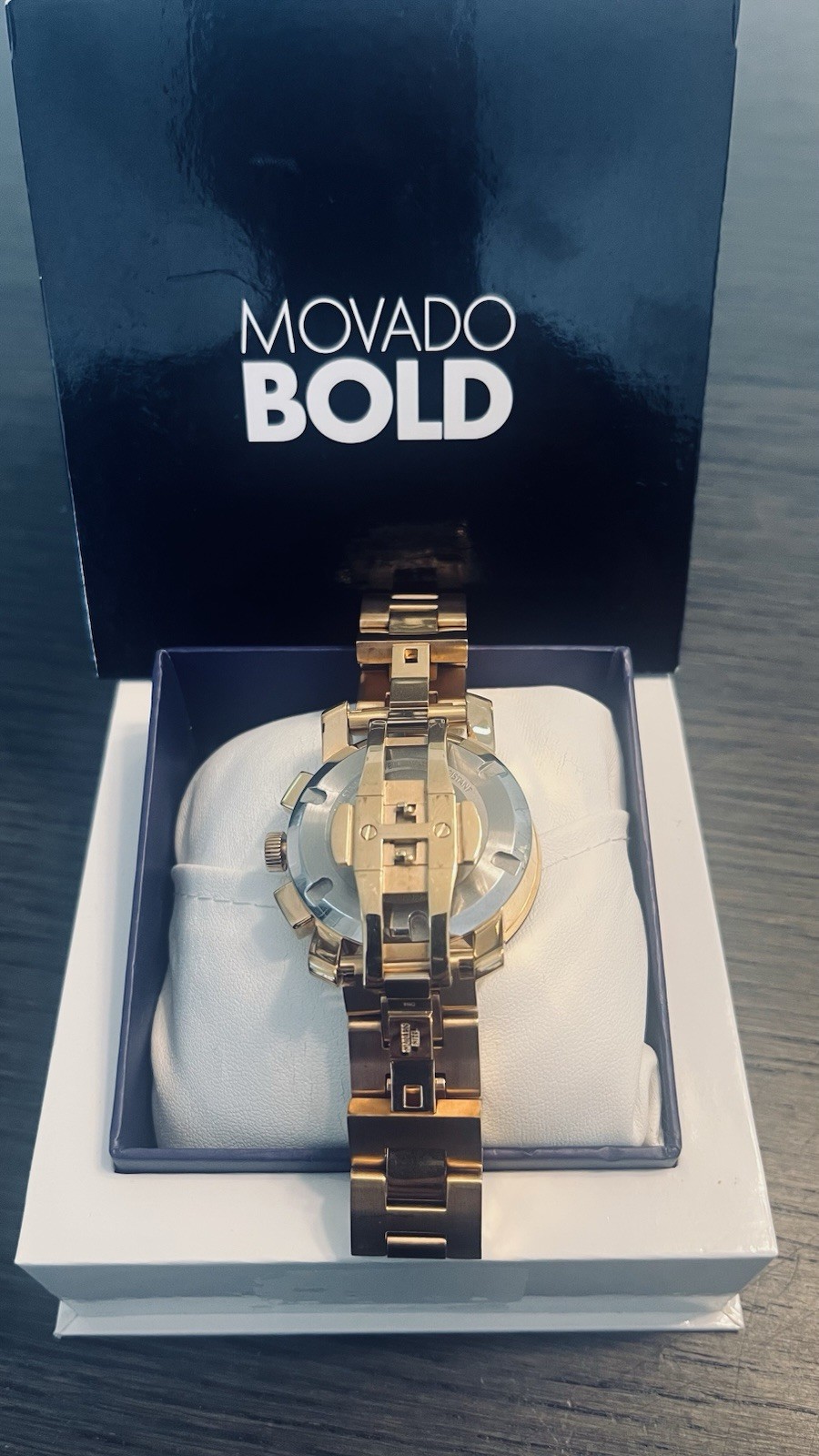 Movado Bold Women’s Gold Stainless Chronograph Quartz 32mm Watch Box