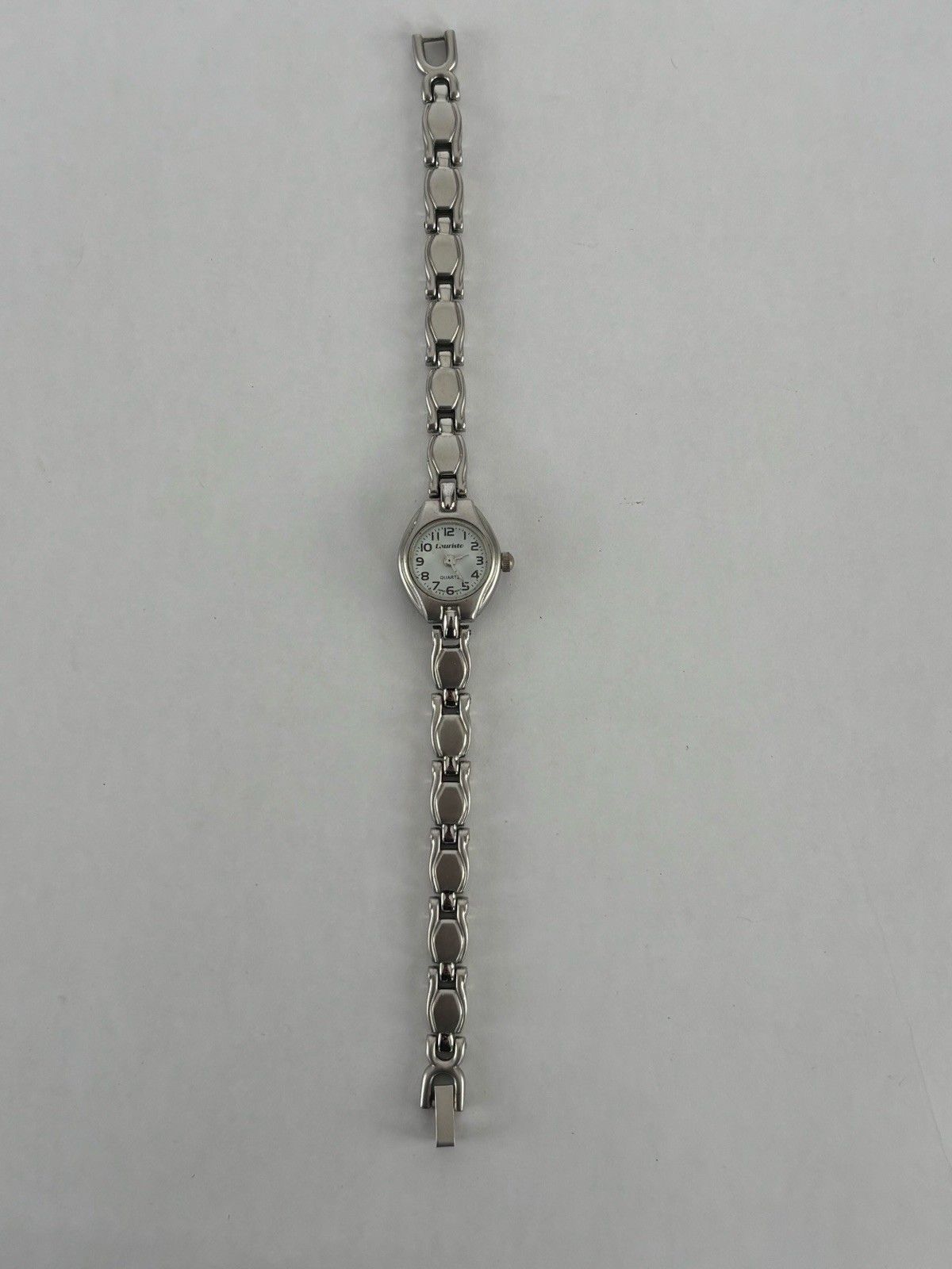 Lauristo 18mm Silver Tone White Dial Quartz Watch w/Bracelet & New Battery