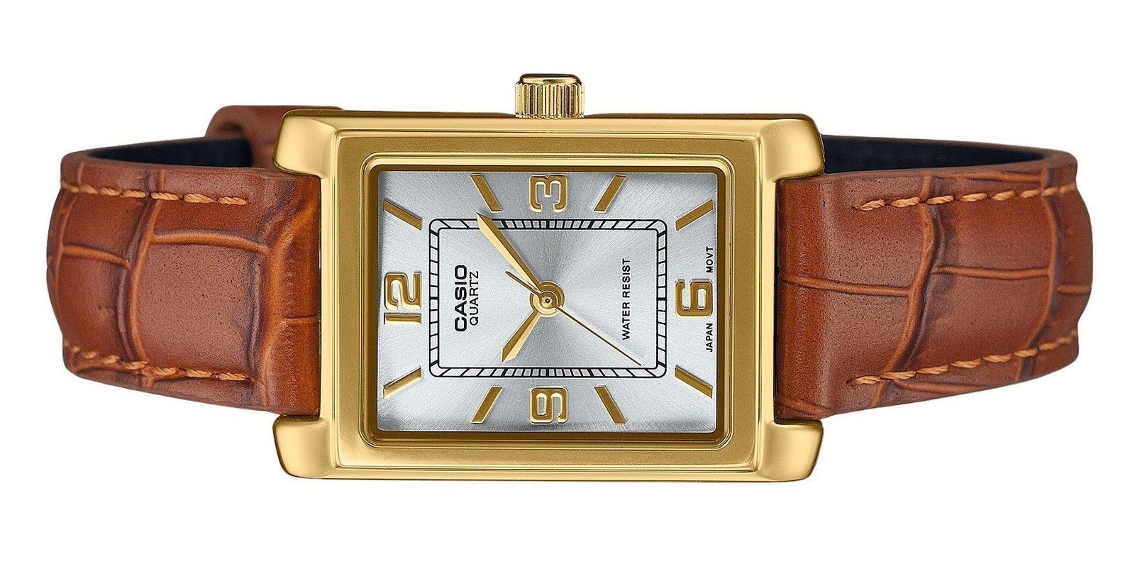 Casio Brown Leather Strap Silver Dial Quartz LTP-1234GLL-7A Women’s Ladies Watch