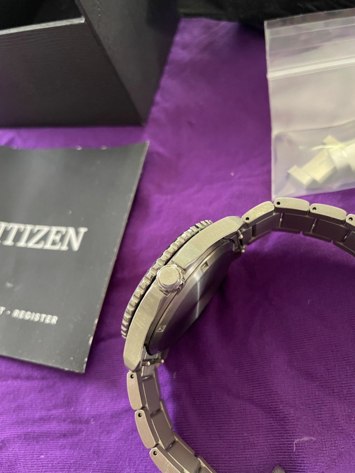 Citizen Men’s Watch Brycen Eco-Drive Orange Dial Titanium Bracelet AW1840-50X
