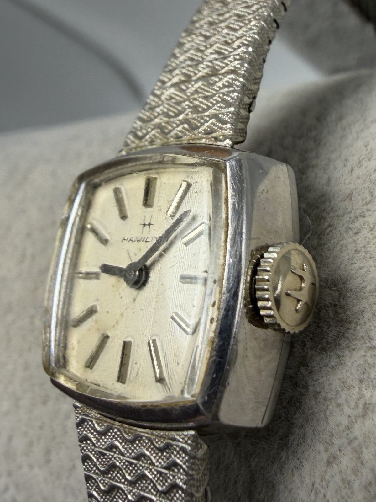 Hamilton Manual Wind Working Ladies Watch 16MM 7″ 10K Gold Plated Vintage