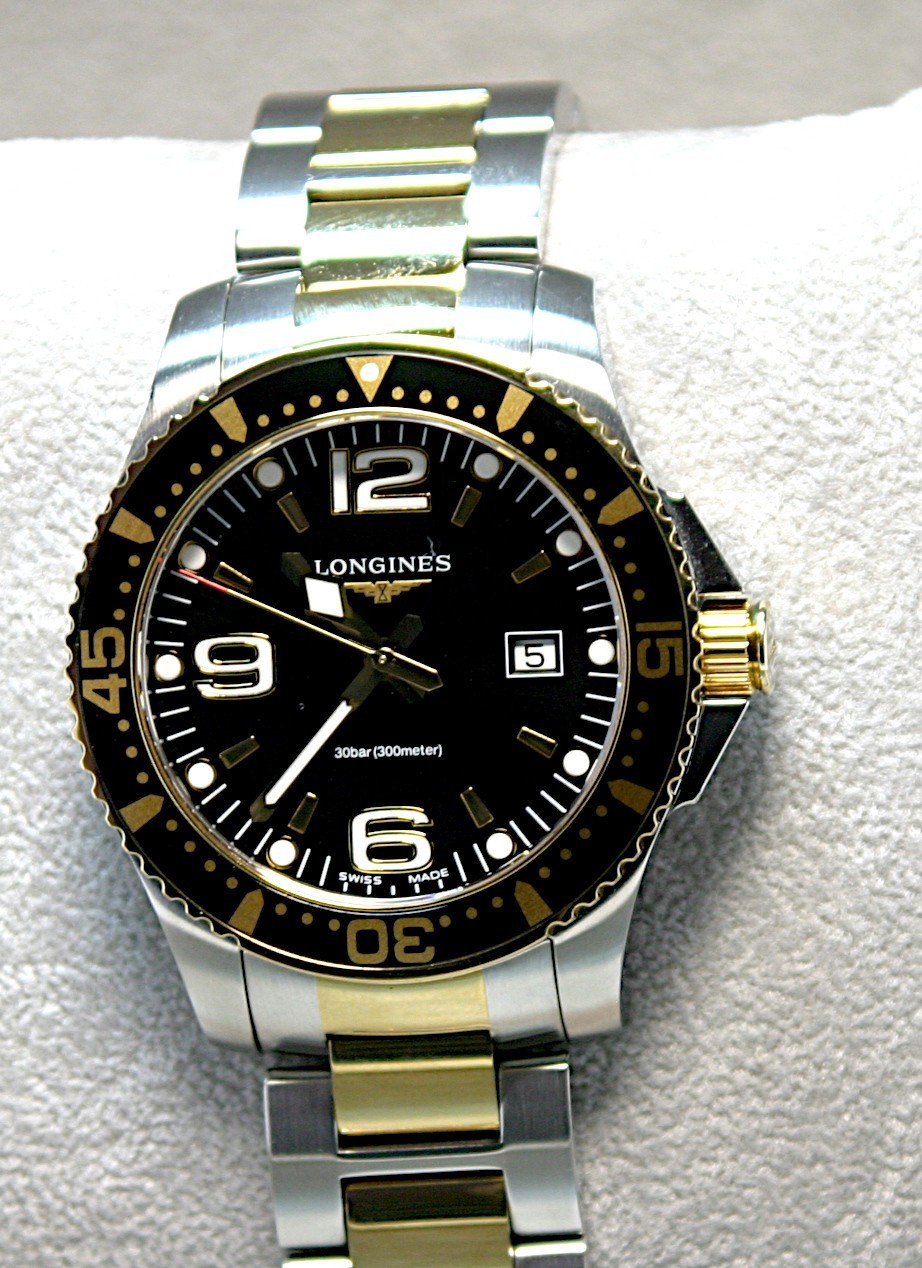 Longines HydroConquest steel/gold automatic black Ref. L3.640.3 unworn
