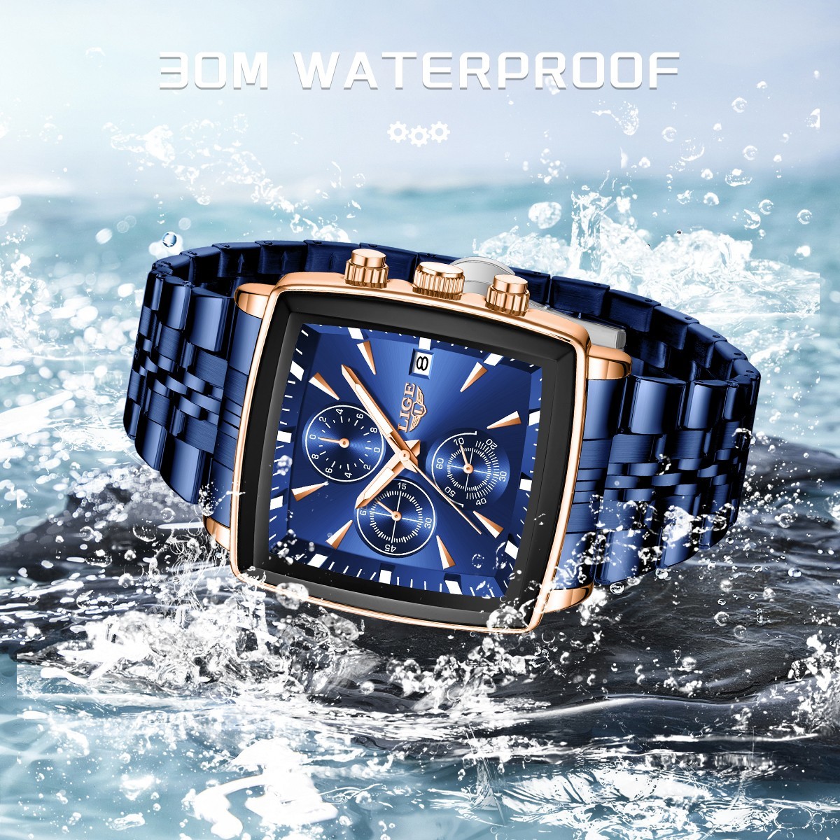 Waterproof Men Watch Quartz Stainless Steel Date Luminous Casual Man Wristwatch