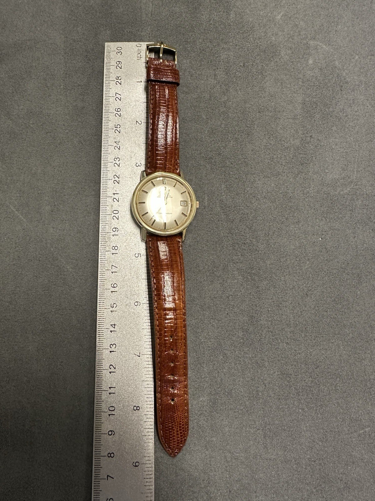 Omega Constellation 168.010 Quick Set Gold Capped Leather Band Men’s Watch